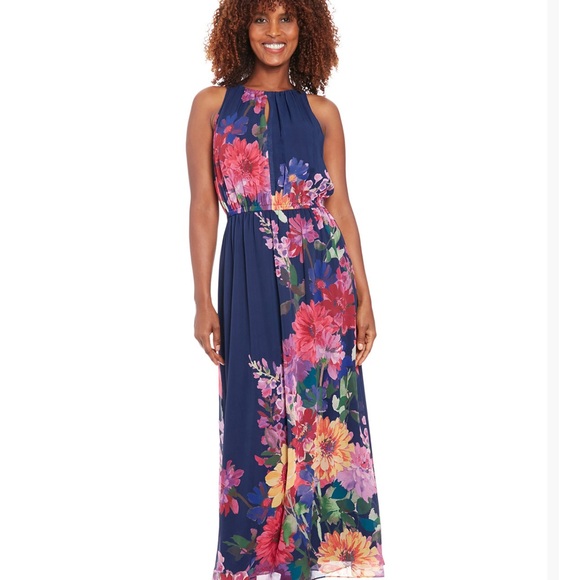 London Times Vibrant Floral Maxi Dress - Picture 1 of 9